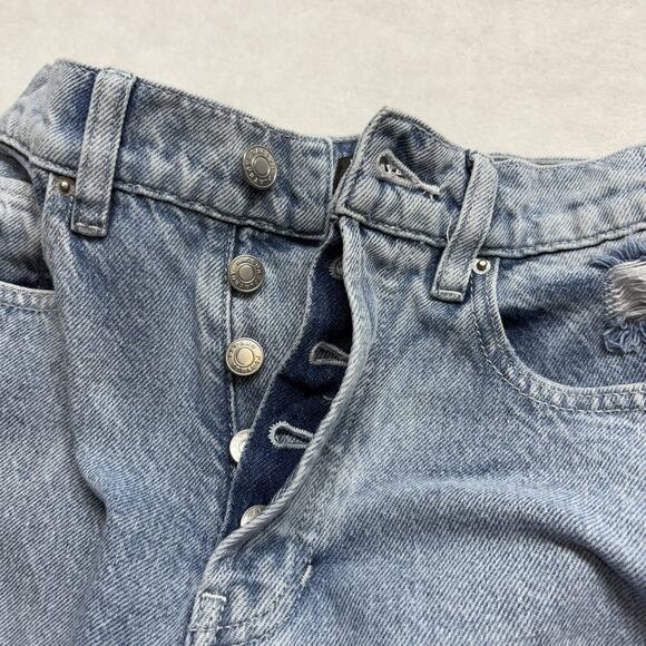 Pac Sun x Playboy Wide Leg Super Distressed Light Wash High Waist Jeans Size 24 - Picture 8 of 16